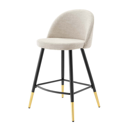 Cordial Fabric Counter Stools - Set of 2, Fabric, Metal, Beige, 20218