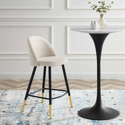 Cordial Fabric Counter Stools - Set of 2, Fabric, Metal, Beige, 20218