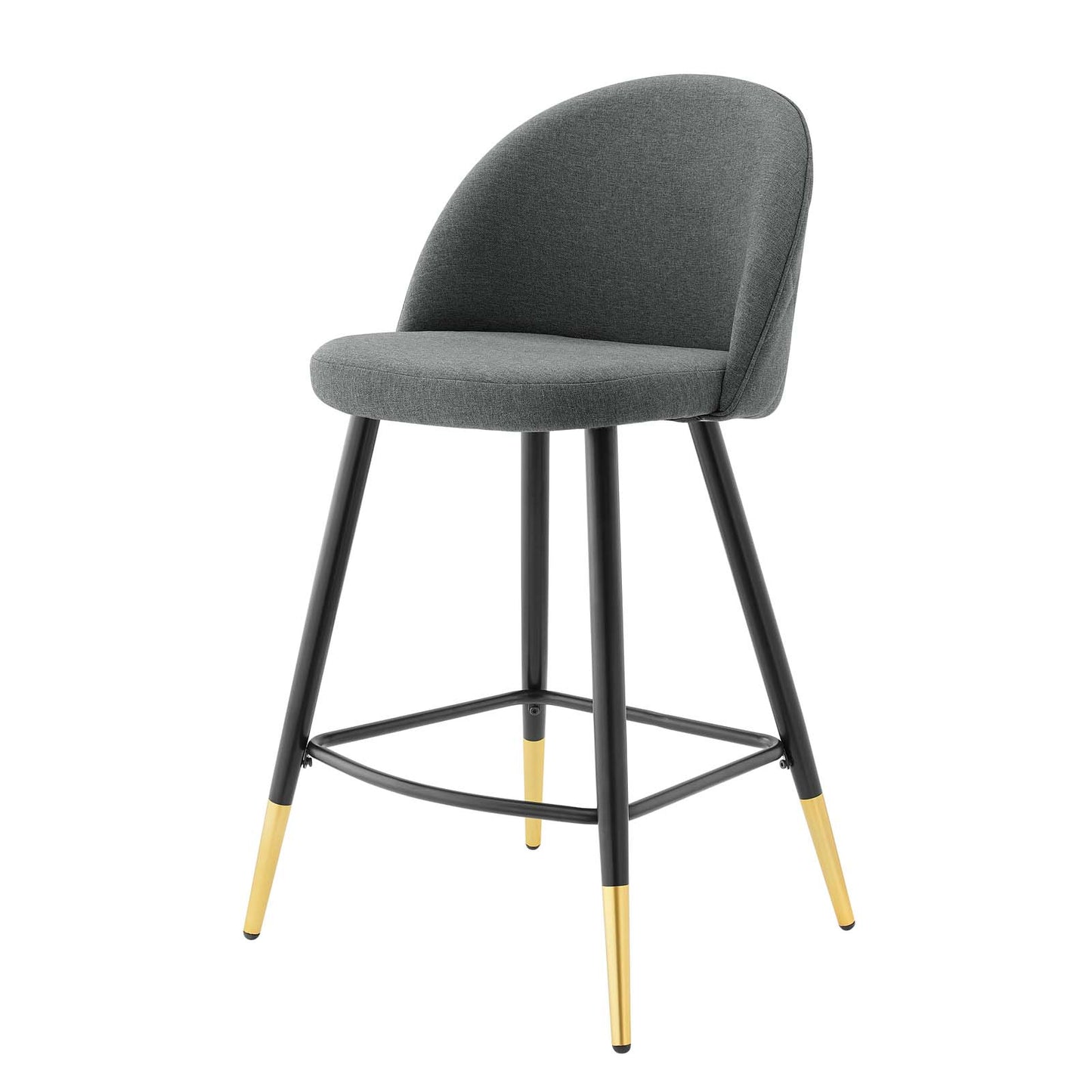 Cordial Fabric Counter Stools - Set of 2, Fabric, Metal, Grey Gray, 20219