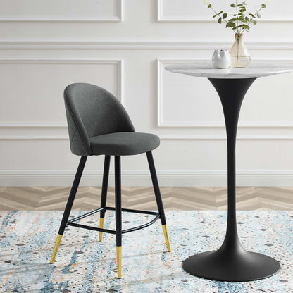 Cordial Fabric Counter Stools - Set of 2, Fabric, Metal, Grey Gray, 20219