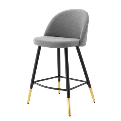 Cordial Fabric Counter Stools - Set of 2, Fabric, Metal, Light Grey Gray, 20220