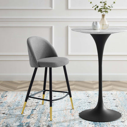 Cordial Fabric Counter Stools - Set of 2, Fabric, Metal, Light Grey Gray, 20220