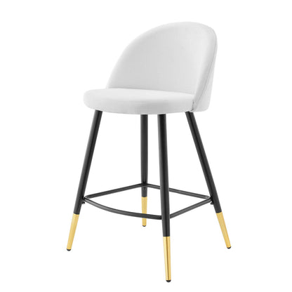 Cordial Fabric Counter Stools - Set of 2, Fabric, Metal, White, 20222