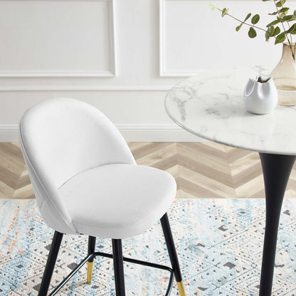 Cordial Fabric Counter Stools - Set of 2, Fabric, Metal, White, 20222