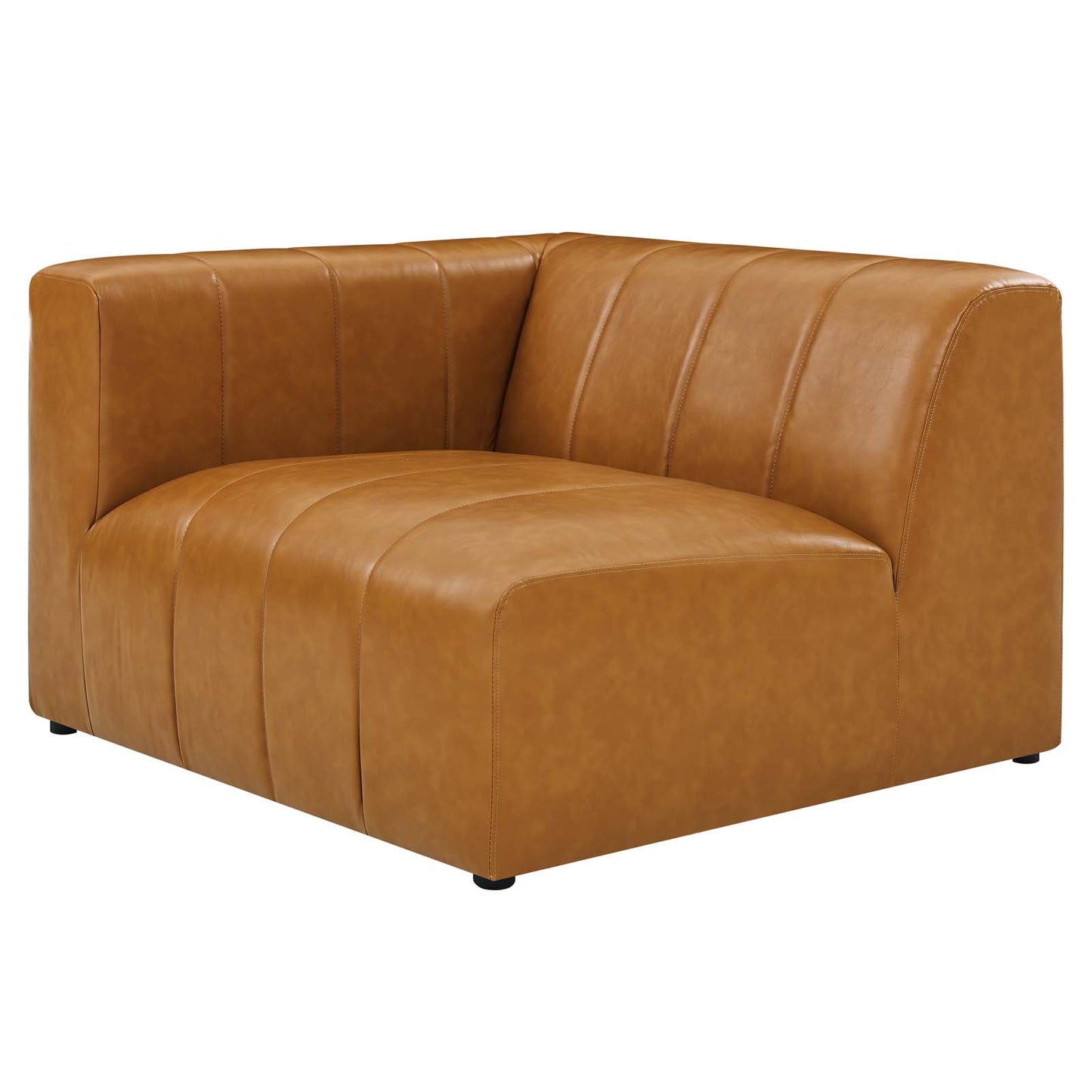 Bartlett Vegan Leather Vegan Leather 5-Piece Sectional Sofa, Faux Vegan Leather, Tan, 20237