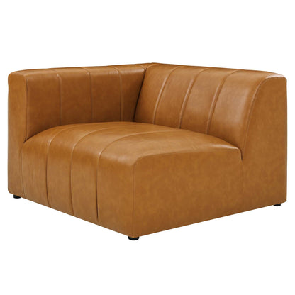 Bartlett Vegan Leather Vegan Leather 5-Piece Sectional Sofa, Faux Vegan Leather, Tan, 20237