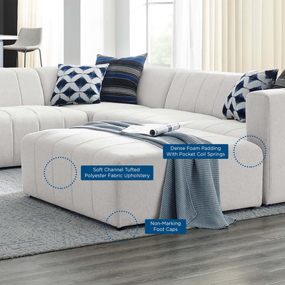 Bartlett Upholstered Fabric Upholstered Fabric 6-Piece Sectional Sofa, Fabric, Ivory White, 20238