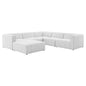 Bartlett Upholstered Fabric Upholstered Fabric 6-Piece Sectional Sofa, Fabric, Ivory White, 20238