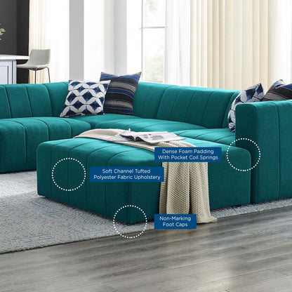 Bartlett Upholstered Fabric 6-Piece Sectional Sofa, Fabric, Teal Blue, 20240