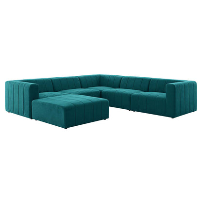 Bartlett Upholstered Fabric 6-Piece Sectional Sofa, Fabric, Teal Blue, 20240