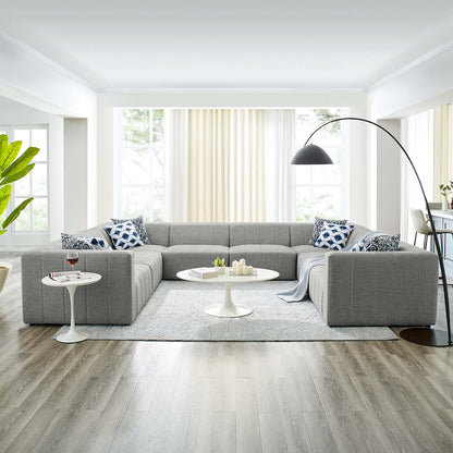 Bartlett Upholstered Fabric 8-Piece Sectional Sofa, Fabric, Light Grey Gray, 20243