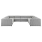 Bartlett Upholstered Fabric 8-Piece Sectional Sofa, Fabric, Light Grey Gray, 20243
