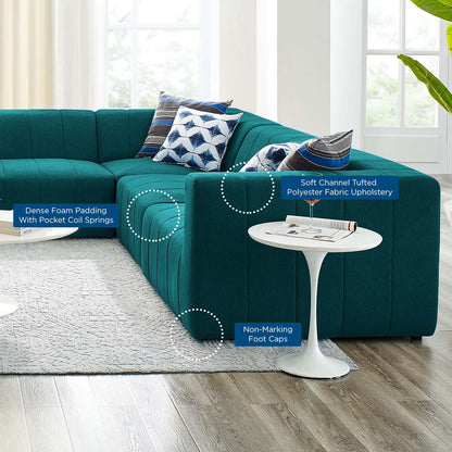Bartlett Upholstered Fabric 8-Piece Sectional Sofa, Fabric, Teal Blue, 20244