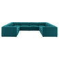 Bartlett Upholstered Fabric 8-Piece Sectional Sofa, Fabric, Teal Blue, 20244