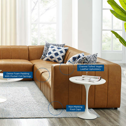 Bartlett Vegan Leather 8-Piece Sectional Sofa, Faux Vegan Leather, Tan, 20245
