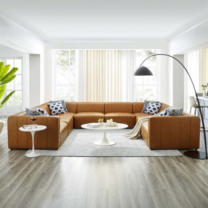 Bartlett Vegan Leather 8-Piece Sectional Sofa, Faux Vegan Leather, Tan, 20245
