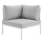 Harmony Sunbrella® Outdoor Patio All Mesh Corner Chair, Aluminum, Metal, Steel, White Grey Gray, 20250
