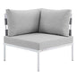 Harmony Sunbrella® Outdoor Patio Aluminum Corner Chair, Aluminum, Metal, Steel, Grey Gray, 20252