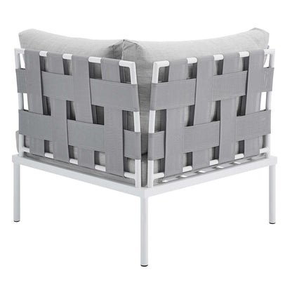 Harmony Sunbrella® Outdoor Patio Aluminum Corner Chair, Aluminum, Metal, Steel, Grey Gray, 20252