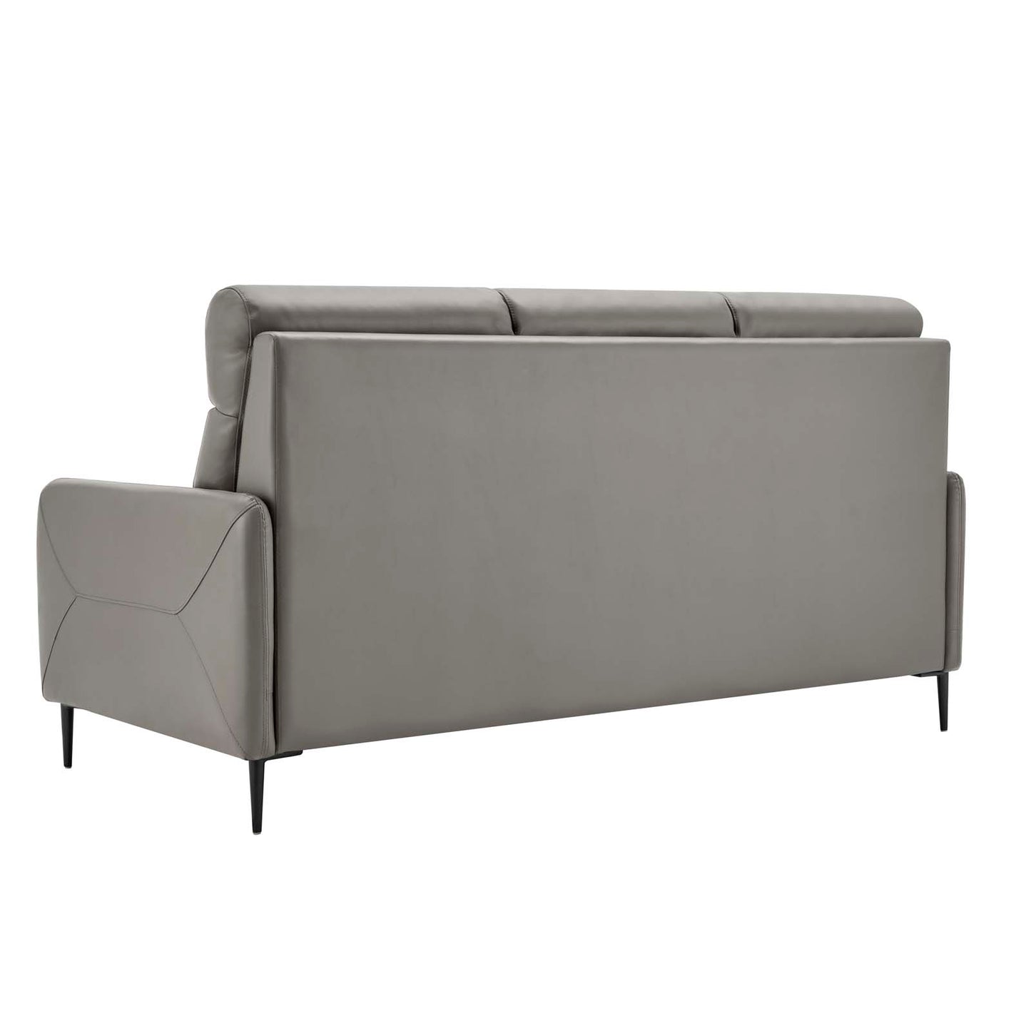 Huxley Leather Sofa, Leather, Grey Gray, 23291