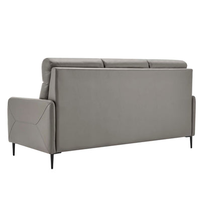 Huxley Leather Sofa, Leather, Grey Gray, 23291