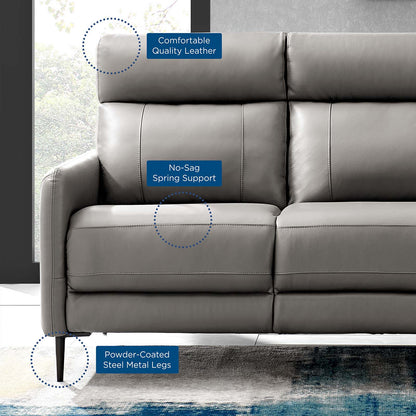 Huxley Leather Sofa, Leather, Grey Gray, 23291