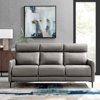 Huxley Leather Sofa, Leather, Grey Gray, 23291