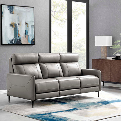 Huxley Leather Sofa, Leather, Grey Gray, 23291
