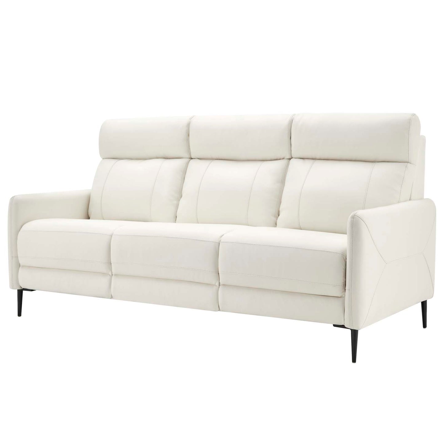 Huxley Leather Sofa, Leather, White, 23293