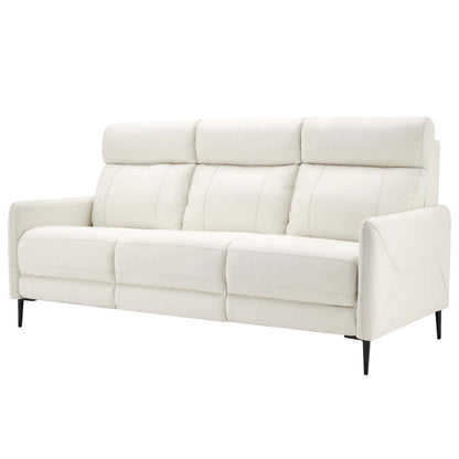 Huxley Leather Sofa, Leather, White, 23293