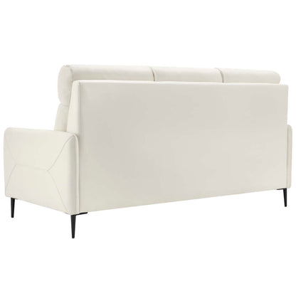 Huxley Leather Sofa, Leather, White, 23293
