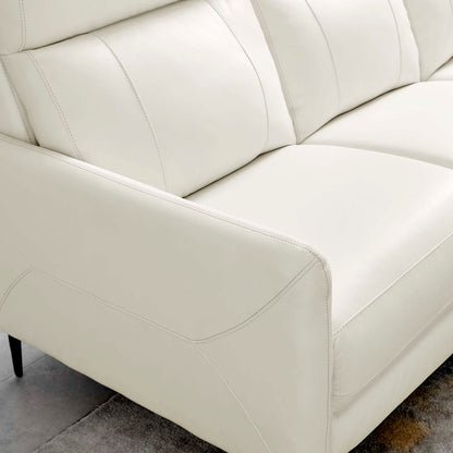 Huxley Leather Sofa, Leather, White, 23293