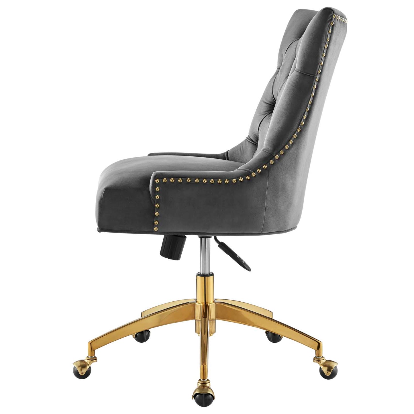 Regent Tufted Performance Velvet Office Chair, Velvet, Gold Grey Gray, 20258