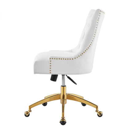 Regent Tufted Performance Velvet Office Chair, Velvet, Gold White, 20261