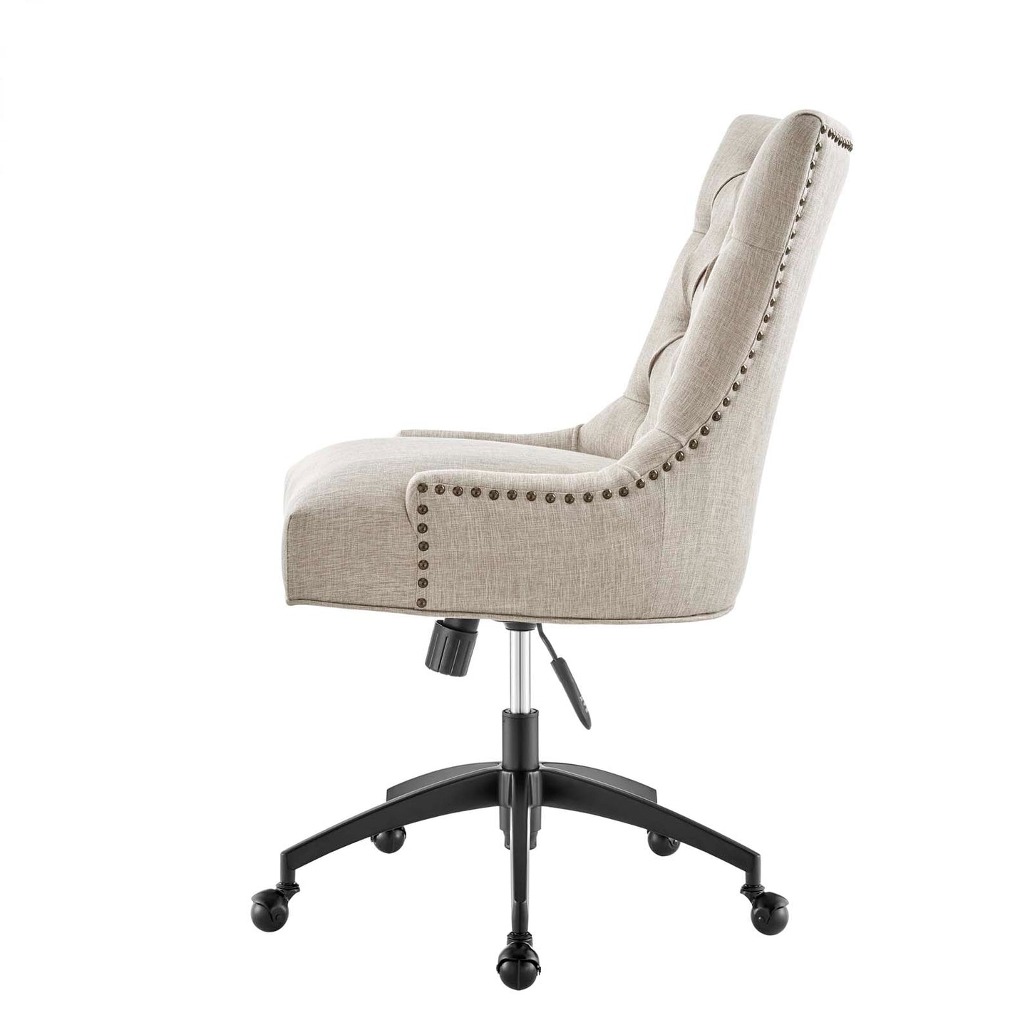 Regent Tufted Fabric Office Chair, Fabric, Black Beige, 20262
