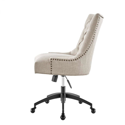 Regent Tufted Fabric Office Chair, Fabric, Black Beige, 20262