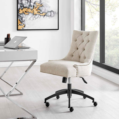 Regent Tufted Fabric Office Chair, Fabric, Black Beige, 20262