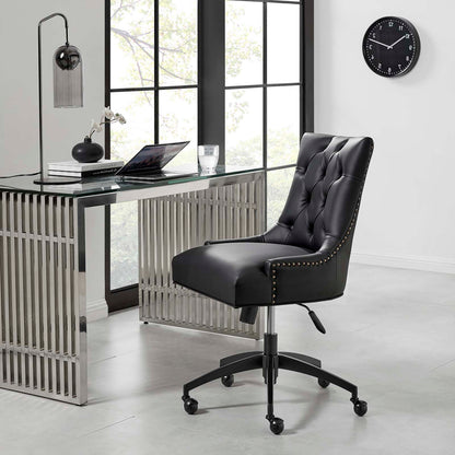 Regent Tufted Vegan Leather Office Chair, Faux Vegan Leather, Black, 20266