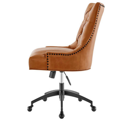 Regent Tufted Vegan Leather Office Chair, Faux Vegan Leather, Black Tan, 20268
