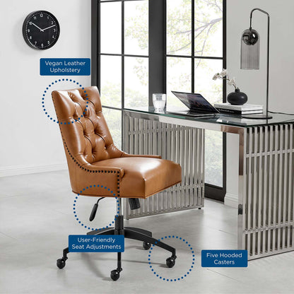 Regent Tufted Vegan Leather Office Chair, Faux Vegan Leather, Black Tan, 20268