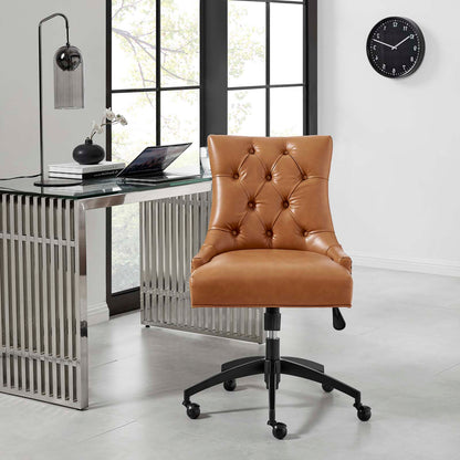 Regent Tufted Vegan Leather Office Chair, Faux Vegan Leather, Black Tan, 20268