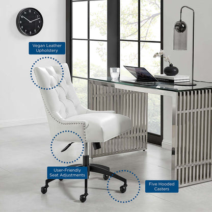 Regent Tufted Vegan Leather Office Chair, Faux Vegan Leather, Black White, 20269