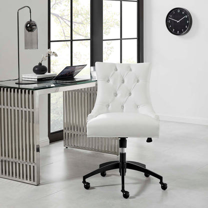 Regent Tufted Vegan Leather Office Chair, Faux Vegan Leather, Black White, 20269