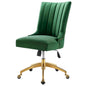 Empower Channel Tufted Performance Velvet Office Chair, Velvet, Gold Green, 20271