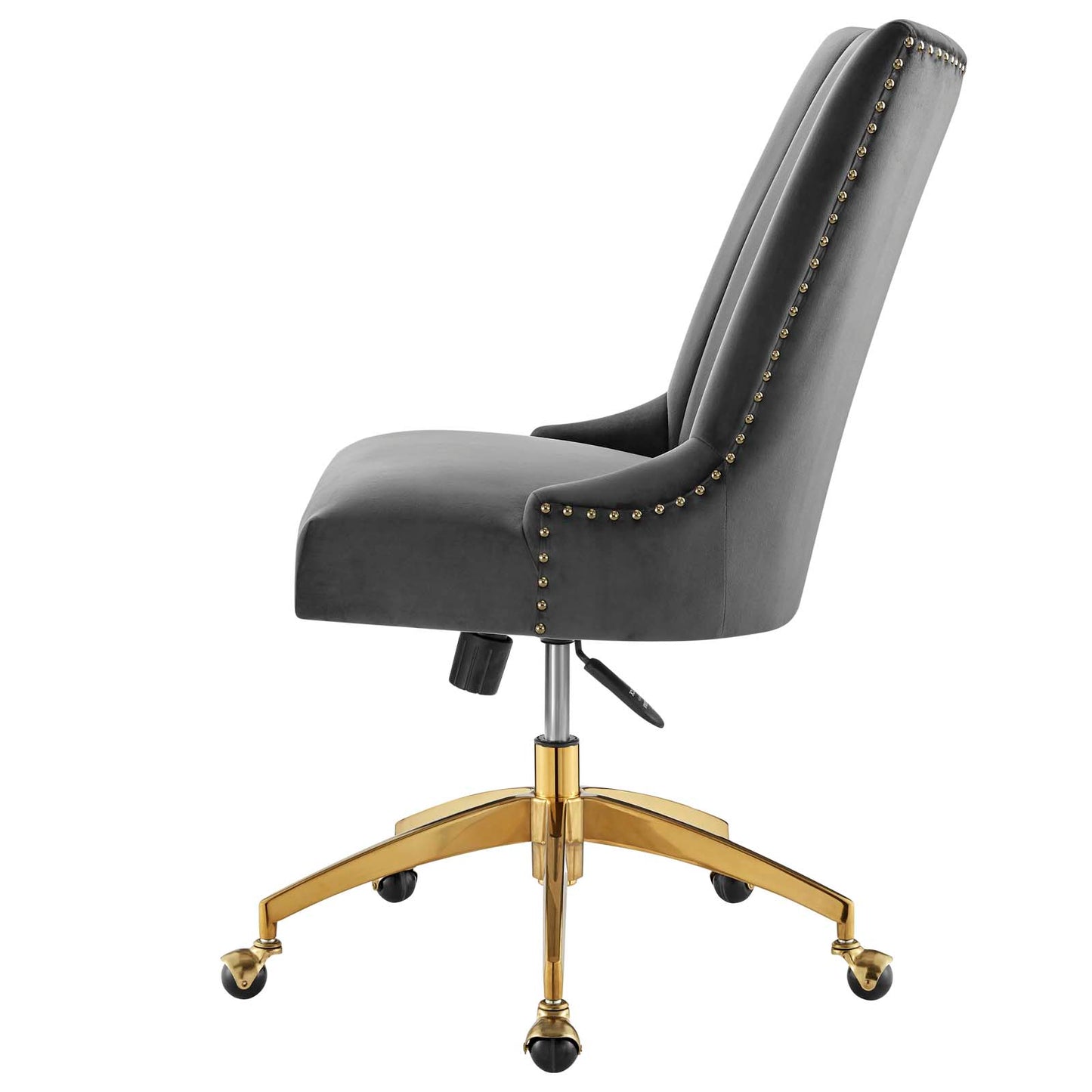 Empower Channel Tufted Performance Velvet Office Chair, Velvet, Gold Grey Gray, 20272