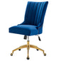 Empower Channel Tufted Performance Velvet Office Chair, Velvet, Gold Blue Navy, 20273