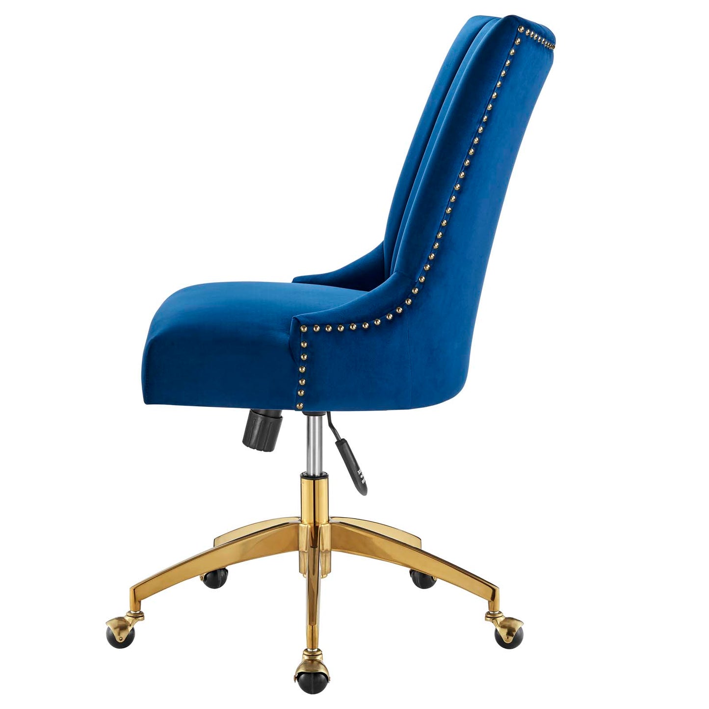 Empower Channel Tufted Performance Velvet Office Chair, Velvet, Gold Blue Navy, 20273