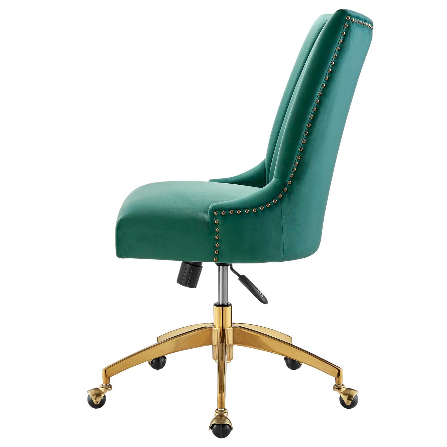 Empower Channel Tufted Performance Velvet Office Chair, Velvet, Gold Teal Blue, 20274
