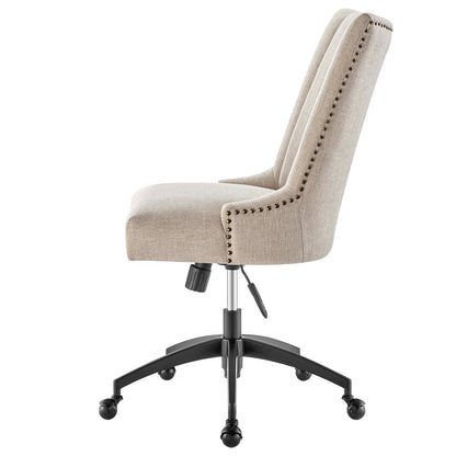 Empower Channel Tufted Fabric Office Chair, Fabric, Black Beige, 20276