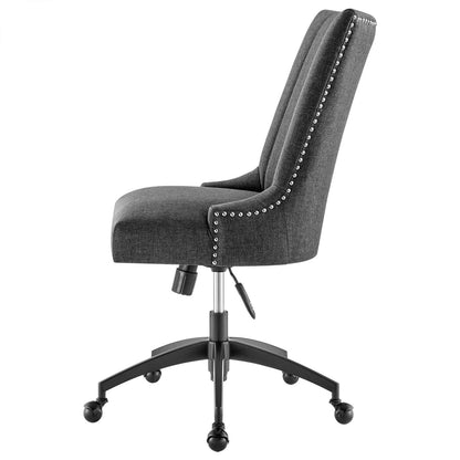 Empower Channel Tufted Fabric Office Chair, Fabric, Black Grey Gray, 20277
